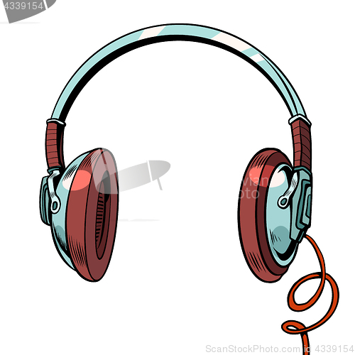 Image of Stylish audio headphones isolated on white background