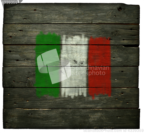 Image of italian flag on wood