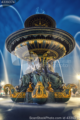 Image of Fountain at Place de la Concorde in Paris France 