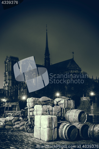 Image of Docks of Notre Dame Cathedral in Paris 
