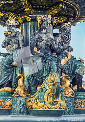 Image of Fountain at Place de la Concorde in Paris France 