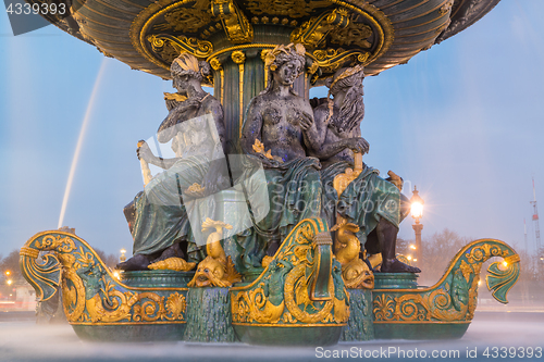 Image of Fountain at Place de la Concorde in Paris France 