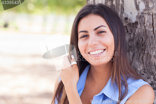 Image of Beautiful Young Ethnic Woman Portrait Outside.