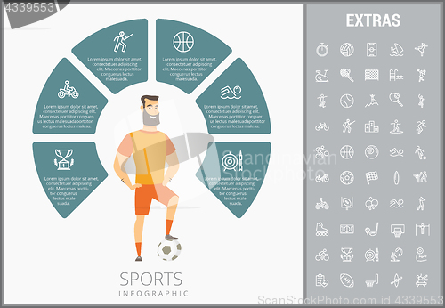 Image of Sports infographic template, elements and icons.