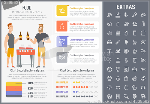 Image of Food infographic template, elements and icons.