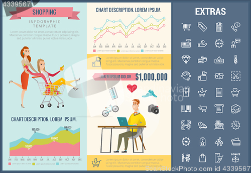 Image of Shopping infographic template, elements and icons.