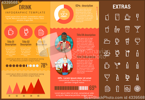 Image of Drink infographic template, elements and icons.