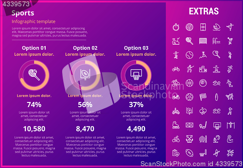 Image of Sports infographic template, elements and icons.