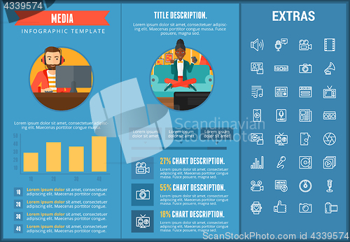 Image of Media infographic template, elements and icons.