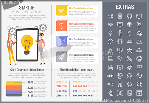 Image of Startup infographic template, elements and icons.