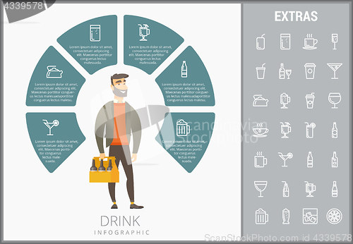 Image of Drink infographic template, elements and icons.