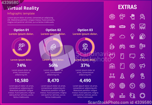 Image of Virtual reality infographic template and elements.