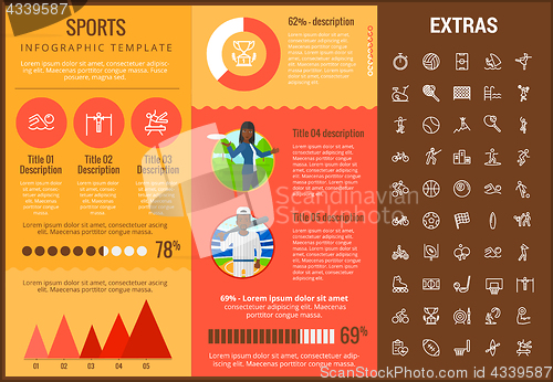 Image of Sports infographic template, elements and icons.