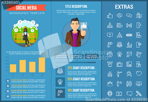 Image of Social media infographic template, elements, icons