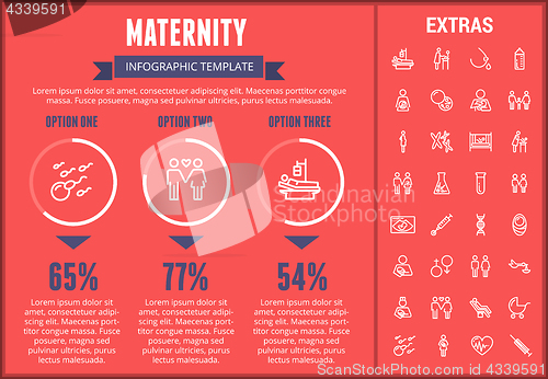 Image of Maternity infographic template, elements and icons