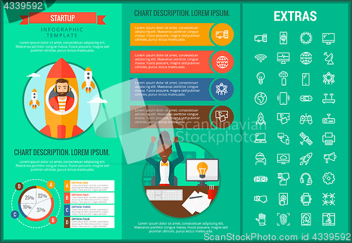 Image of Startup infographic template, elements and icons.