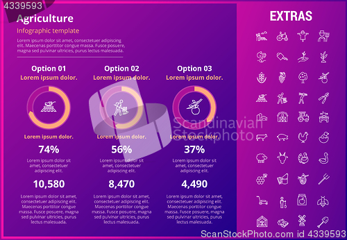 Image of Agriculture infographic template, elements, icons.