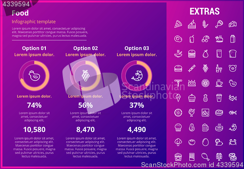 Image of Food infographic template, elements and icons.