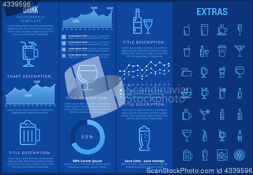 Image of Drink infographic template, elements and icons.