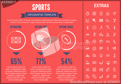 Image of Sports infographic template, elements and icons.