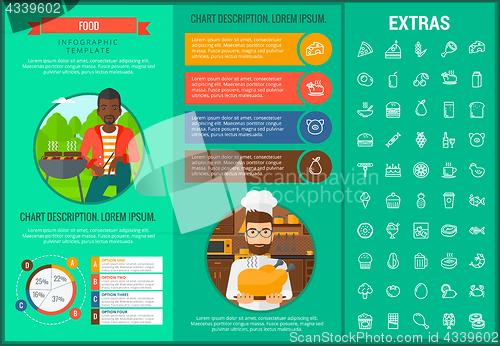 Image of Food infographic template, elements and icons.