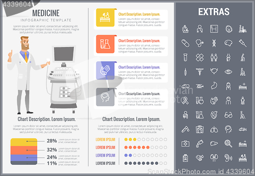 Image of Medicine infographic template, elements and icons.