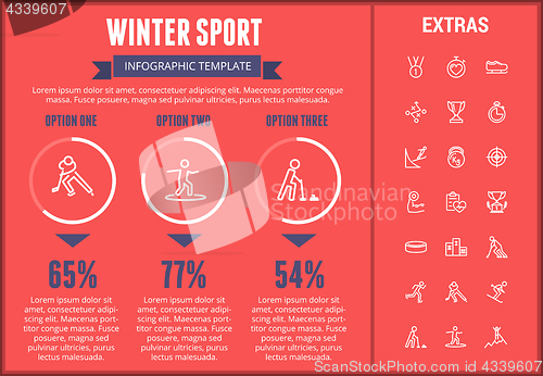 Image of Winter sport infographic template, elements, icons