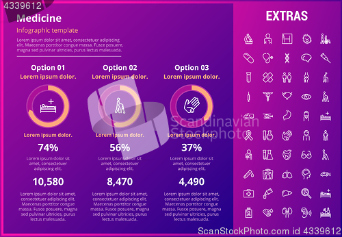 Image of Medicine infographic template, elements and icons.