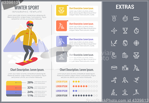 Image of Winter sport infographic template, elements, icons