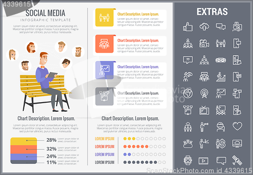 Image of Social media infographic template, elements, icons