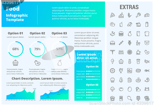 Image of Food infographic template, elements and icons.