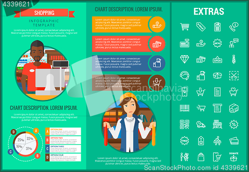 Image of Shopping infographic template, elements and icons.