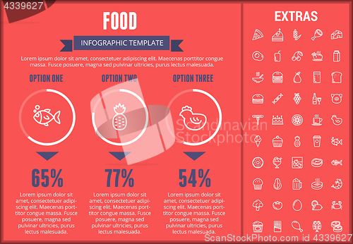 Image of Food infographic template, elements and icons.