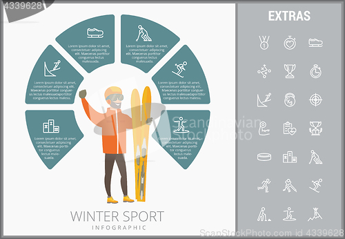 Image of Winter sport infographic template, elements, icons