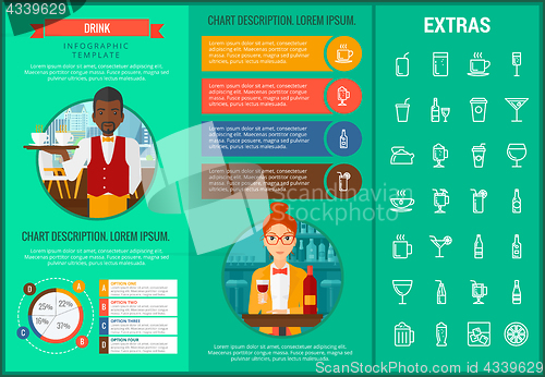 Image of Drink infographic template, elements and icons.