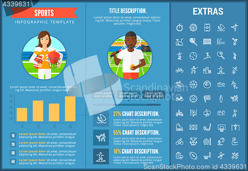 Image of Sports infographic template, elements and icons.