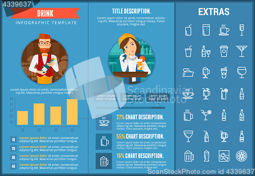 Image of Drink infographic template, elements and icons.