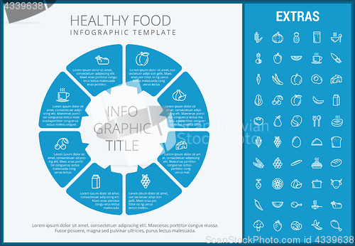 Image of Healthy food infographic template, elements, icons