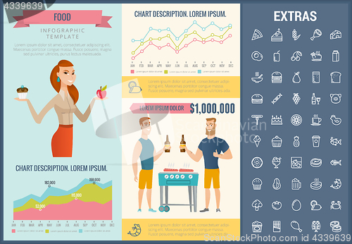 Image of Food infographic template, elements and icons.