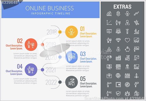 Image of Online business infographic template and elements.