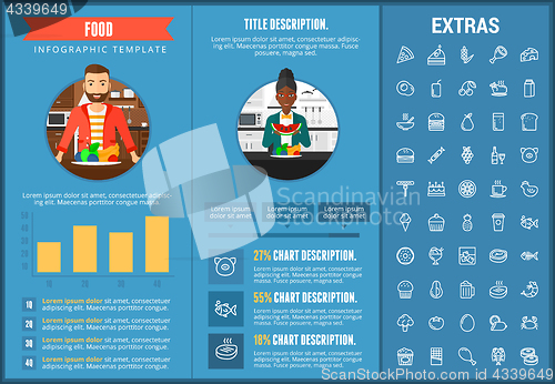 Image of Food infographic template, elements and icons.