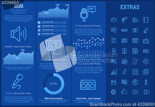 Image of Media infographic template, elements and icons.