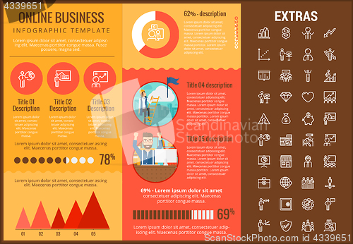 Image of Online business infographic template and elements.