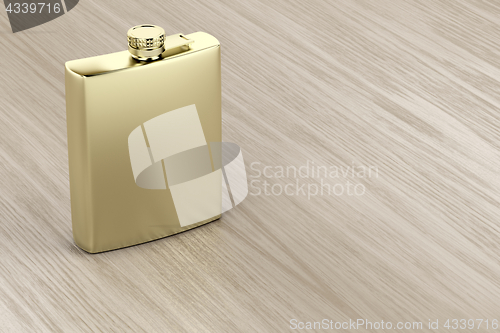 Image of Golden hip flask