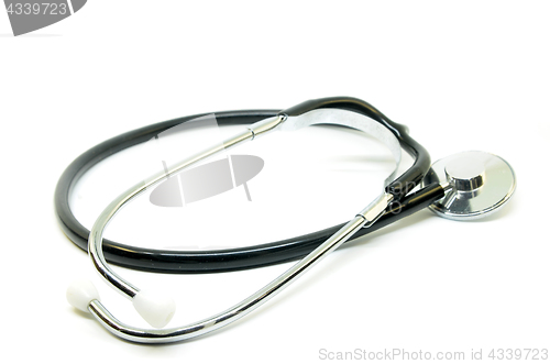 Image of Perspective of stethoscope isolated