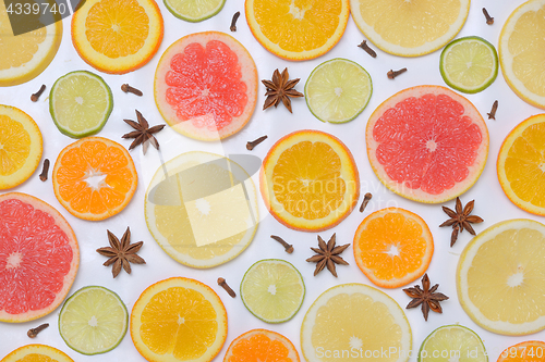 Image of Background with citrus fruit slices