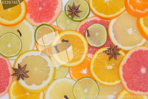 Image of Background with citrus fruit slices