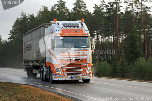 Image of Customized Volvo FH Truck hauls DB Schenker Trailer 