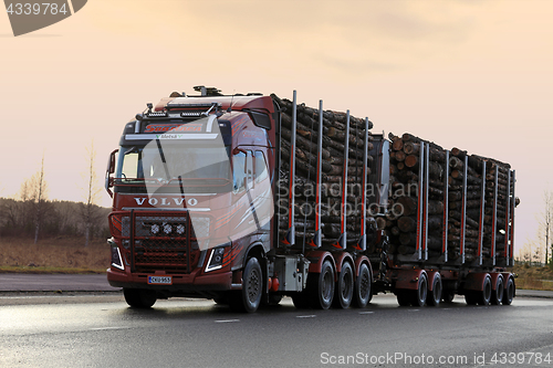 Image of Volvo FH Wood Transport in Early Winter