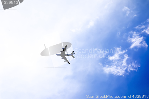Image of plane in the bright sky